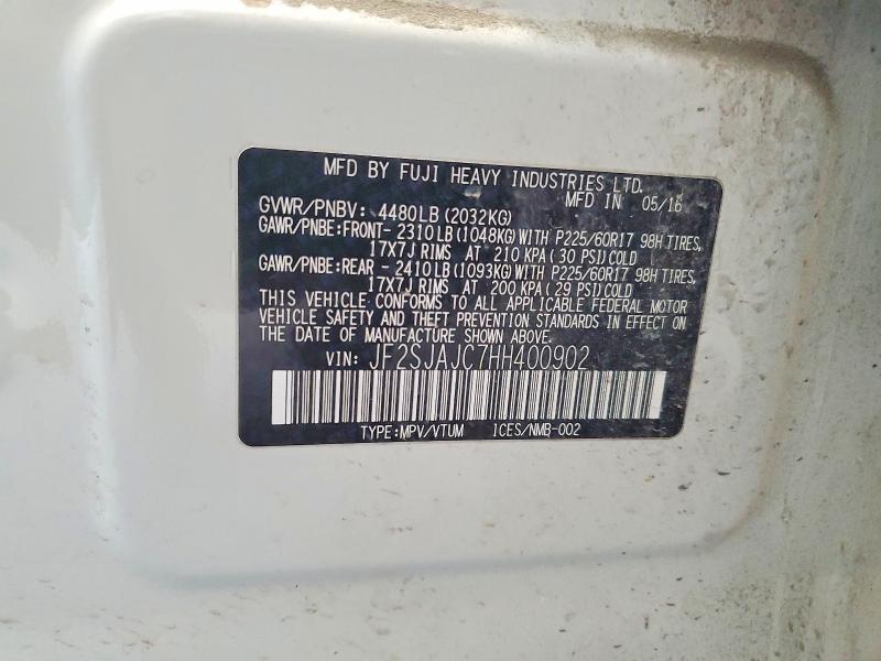 Продаж на аукціоні авто 2017 Subaru Forester, vin: JF2SJAJC7HH400902, номер лоту: 60977386