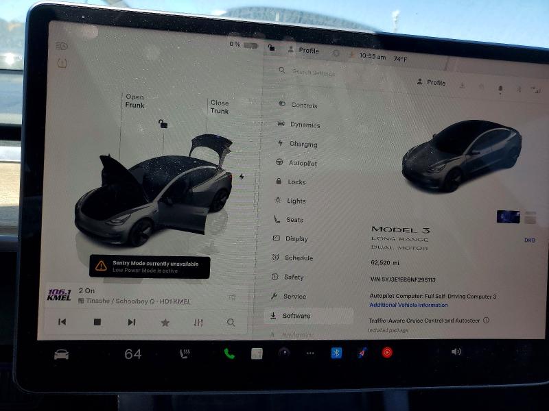 Продаж на аукціоні авто 2022 Tesla Model 3, vin: 5YJ3E1EB6NF295113, номер лоту: 60448696