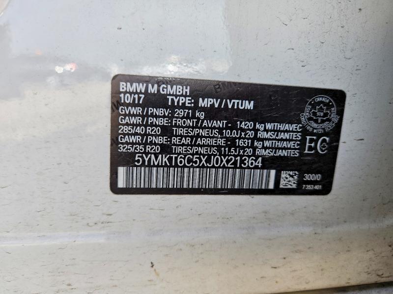 Продаж на аукціоні авто 2018 Bmw X5, vin: 5YMKT6C5XJ0X21364, номер лоту: 62860286