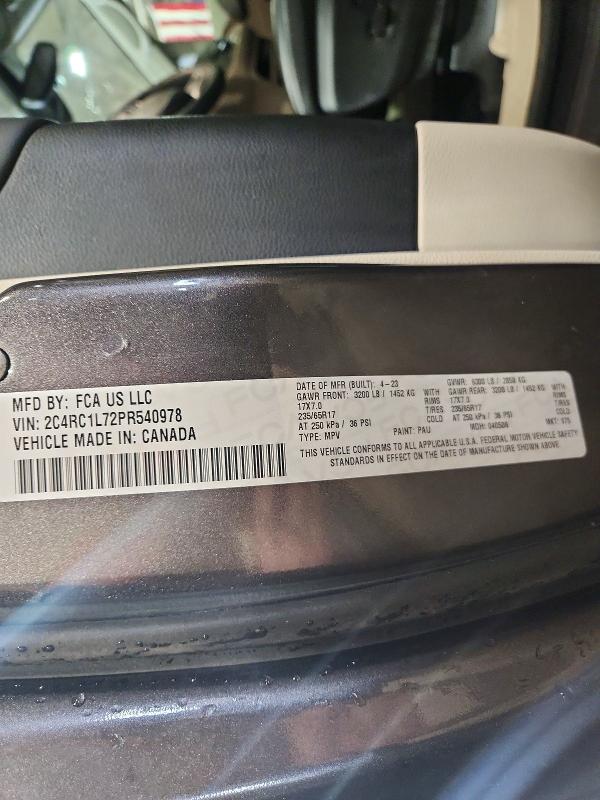 Продаж на аукціоні авто 2023 Chrysler Pacifica, vin: 2C4RC1L72PR540978, номер лоту: 61889416