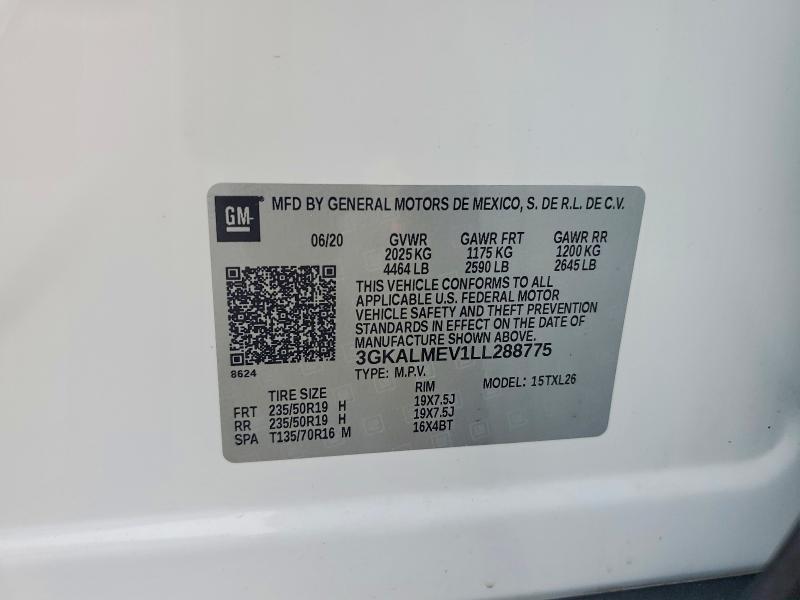 2020 Gmc Terrain მანქანა იყიდება აუქციონზე, vin: 3GKALMEV1LL288775, აუქციონის ნომერი: 60849976