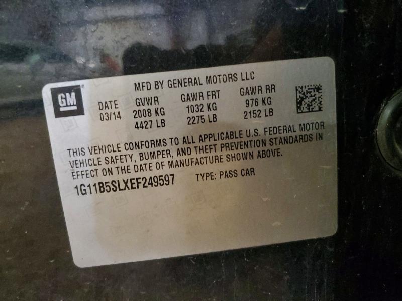 Продажа на аукционе авто 2014 Chevrolet Malibu, vin: 1G11B5SLXEF249597, номер лота: 61560056