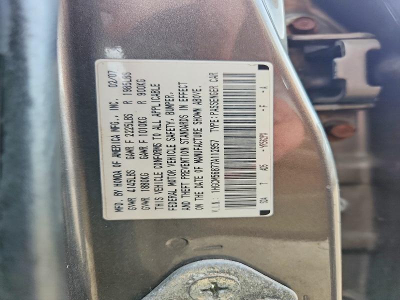 Aukcja sprzedaży 2007 Honda Accord, vin: 1HGCM56877A112957, numer aukcji: 63250906