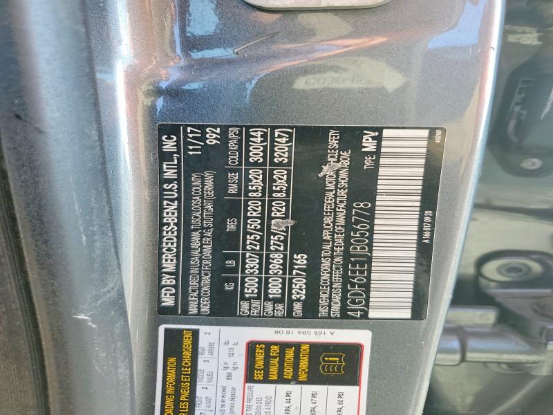60482206 :رقم المزاد ، 4JGDF6EE1JB056778 vin ، 2018 Mercedes-benz Gls مزاد بيع