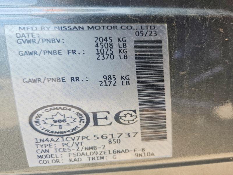 59286746 :رقم المزاد ، 1N4AZ1CV7PC561737 vin ، 2023 Nissan Leaf مزاد بيع