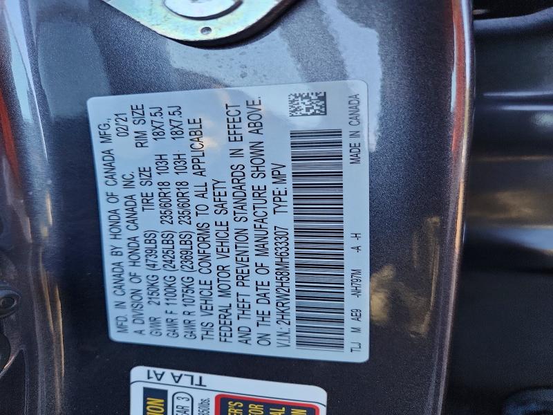 Aukcja sprzedaży 2021 Honda Cr-v, vin: 2HKRW2H58MH633307, numer aukcji: 60717966