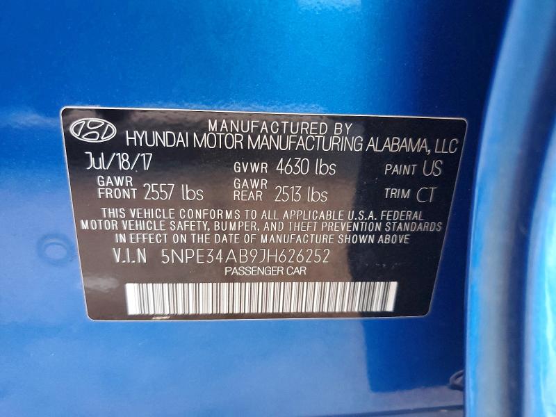 Продажа на аукционе авто 2018 Hyundai Sonata, vin: 5NPE34AB9JH626252, номер лота: 59919976