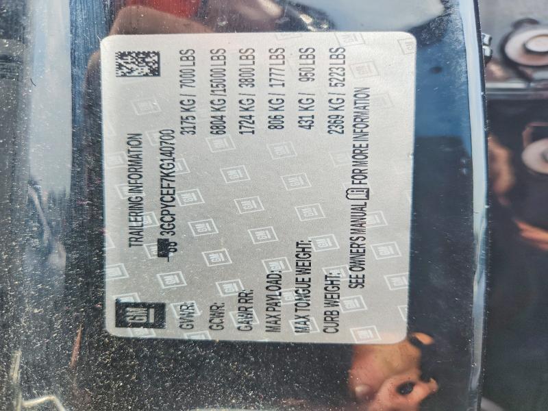 Aukcja sprzedaży 2019 Chevrolet Silverado, vin: 3GCPYCEF7KG140700, numer aukcji: 60428846