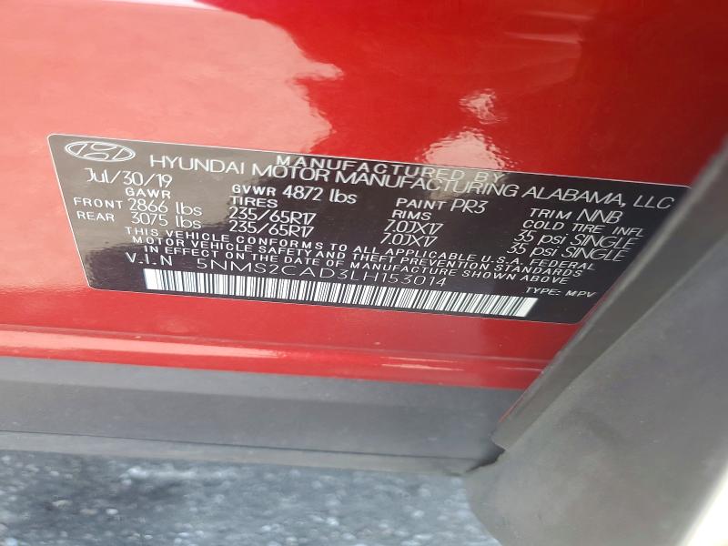 Продажа на аукционе авто 2020 Hyundai Santa Fe, vin: 5NMS2CAD3LH153014, номер лота: 61204676