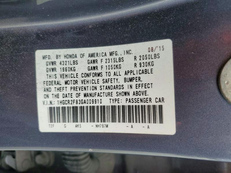 Aukcja sprzedaży 2016 Honda Accord, vin: 1HGCR2F83GA009910, numer aukcji: 61549636