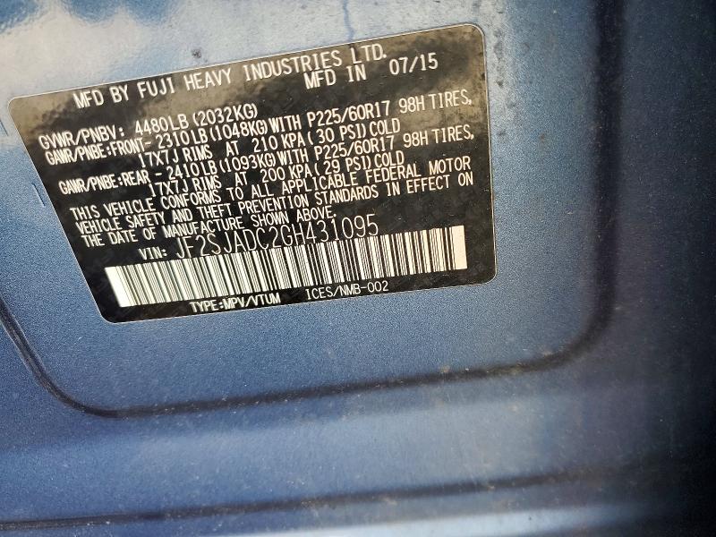Aukcja sprzedaży 2016 Subaru Forester, vin: JF2SJADC2GH431095, numer aukcji: 63047406