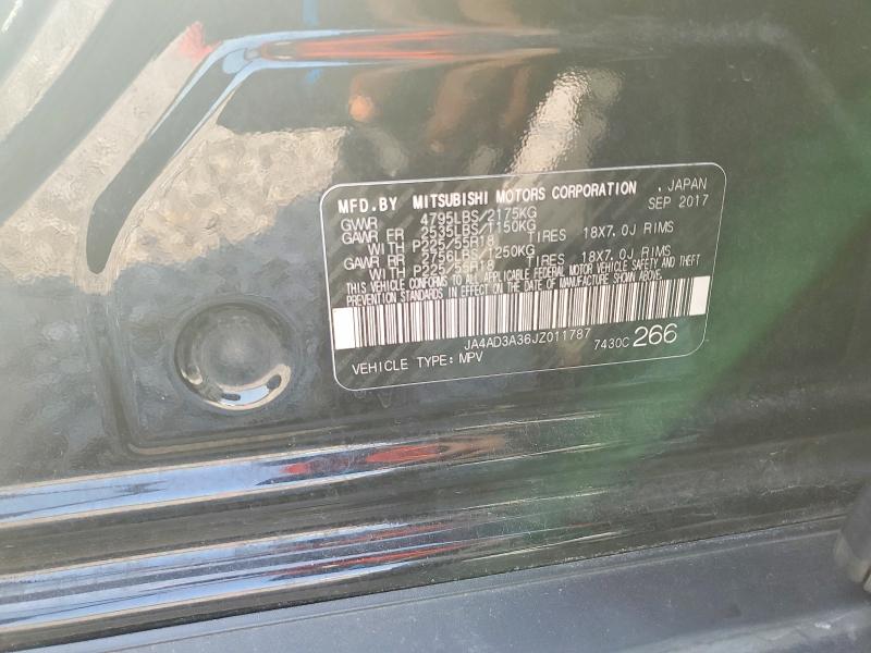 2018 Mitsubishi Outlander მანქანა იყიდება აუქციონზე, vin: JA4AD3A36JZ011787, აუქციონის ნომერი: 63350546