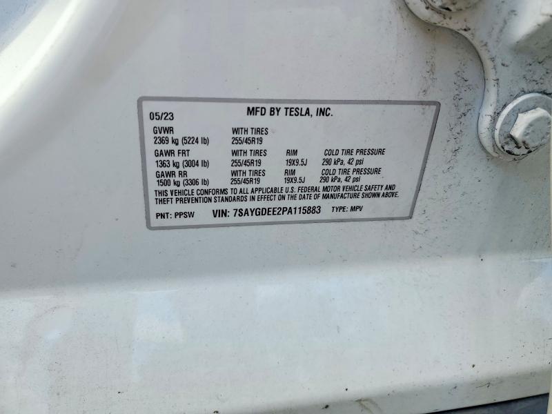 Продажа на аукционе авто 2023 Tesla Model Y, vin: 7SAYGDEE2PA115883, номер лота: 60014416