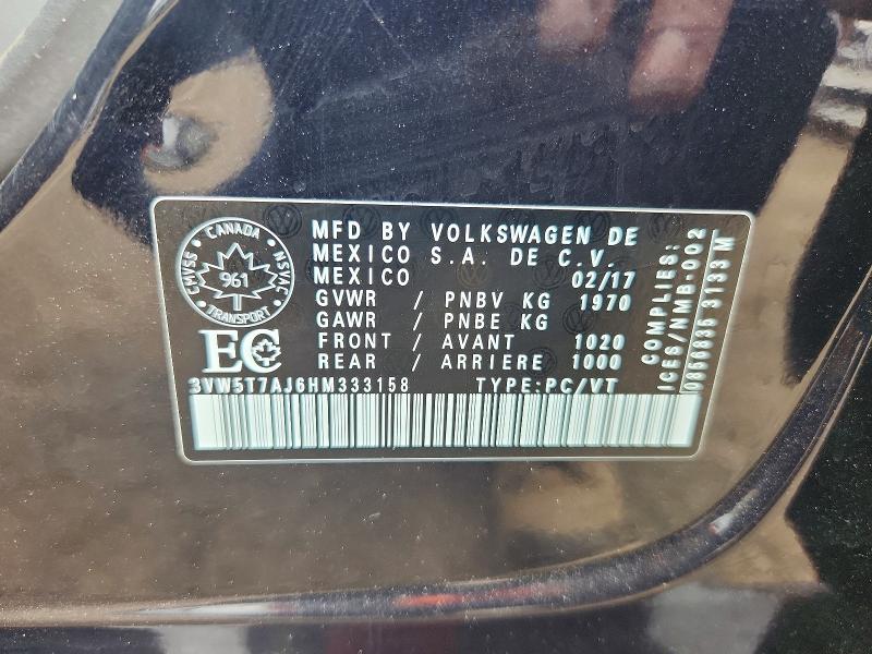 58035796 :رقم المزاد ، 3VW5T7AJ6HM333158 vin ، 2017 Volkswagen Jetta مزاد بيع