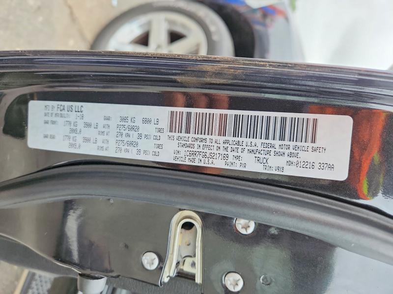 Продаж на аукціоні авто 2018 Ram 1500, vin: 1C6RR7FG6JS217169, номер лоту: 60200976