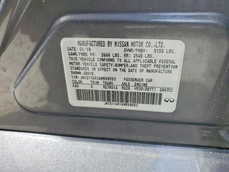 Продаж на аукціоні авто 2019 Infiniti Q50, vin: JN1EV7AR1KM559553, номер лоту: 60440506