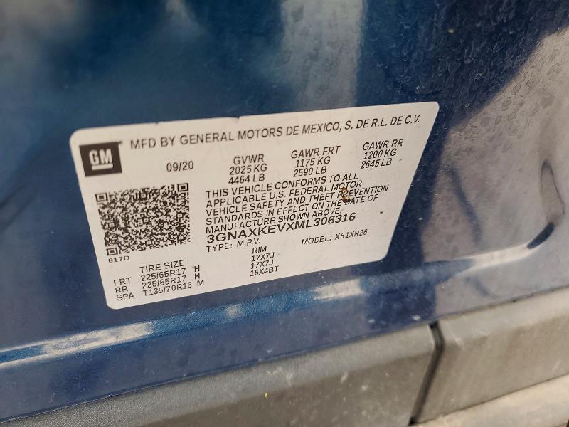 Продажа на аукционе авто 2021 Chevrolet Equinox, vin: 3GNAXKEVXML306316, номер лота: 59357326