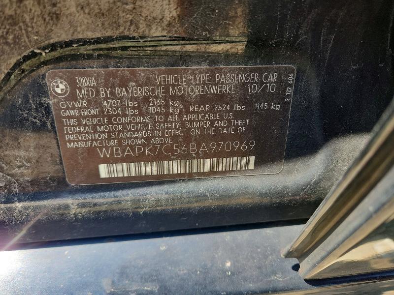 2011 Bmw 328 მანქანა იყიდება აუქციონზე, vin: WBAPK7C56BA970969, აუქციონის ნომერი: 60900236