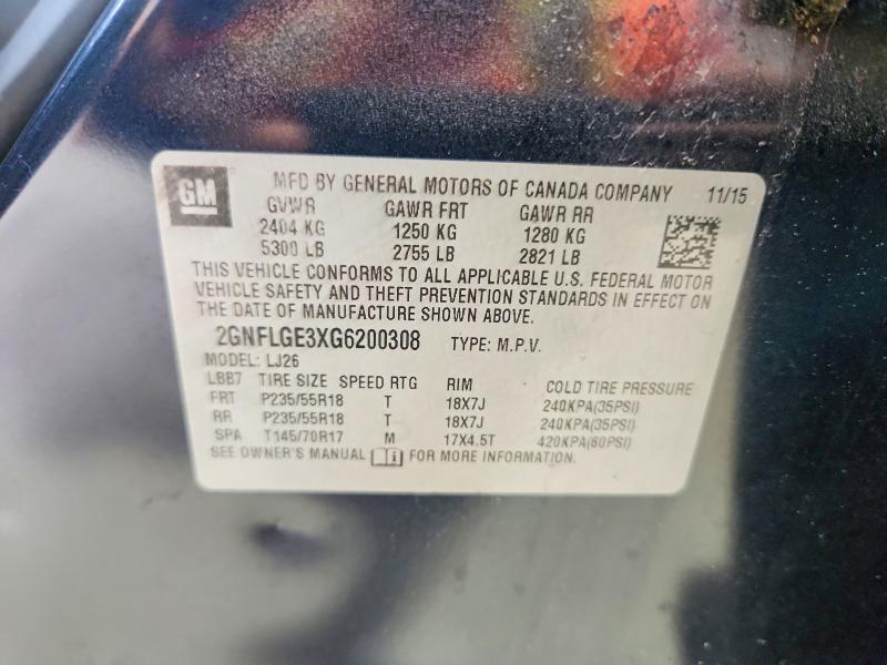 Продажа на аукционе авто 2016 Chevrolet Equinox, vin: 2GNFLGE3XG6200308, номер лота: 59373136