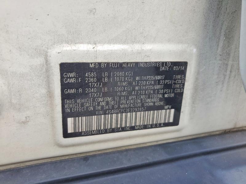 Продажа на аукционе авто 2014 Subaru Outback, vin: 4S4BRCPC3E3292857, номер лота: 60631666