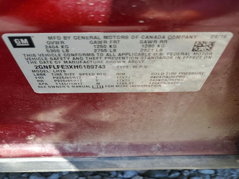 Продаж на аукціоні авто 2017 Chevrolet Equinox, vin: 2GNFLFE3XH6189743, номер лоту: 61026456