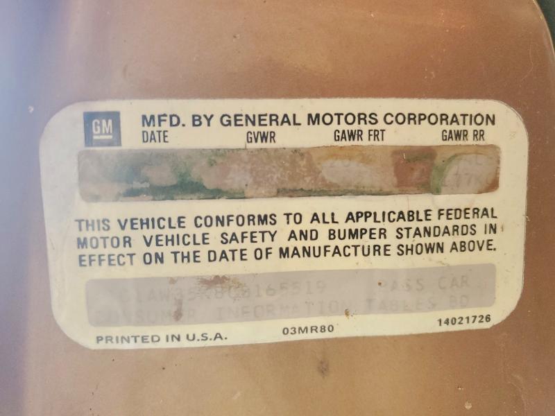 Продаж на аукціоні авто 1982 Chevrolet Malibu, vin: 1G1AW35K8CB165519, номер лоту: 61026146