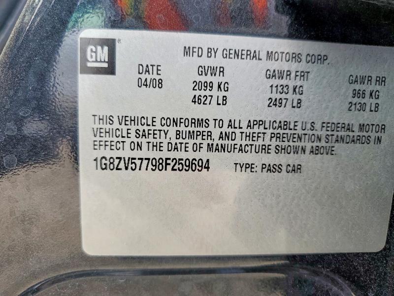 Продаж на аукціоні авто 2008 Saturn Aura, vin: 1G8ZV57798F259694, номер лоту: 59663236
