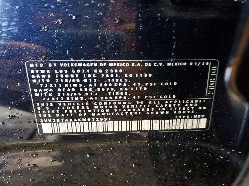 Aukcja sprzedaży 2019 Volkswagen Tiguan, vin: 3VV2B7AX4KM072991, numer aukcji: 60788486