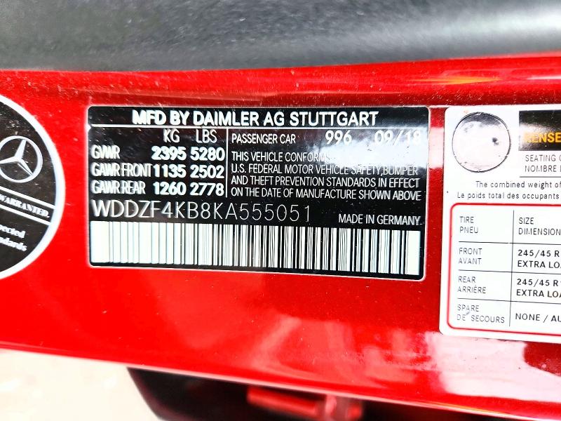 63113566 :رقم المزاد ، WDDZF4KB8KA555051 vin ، 2019 Mercedes-benz E مزاد بيع