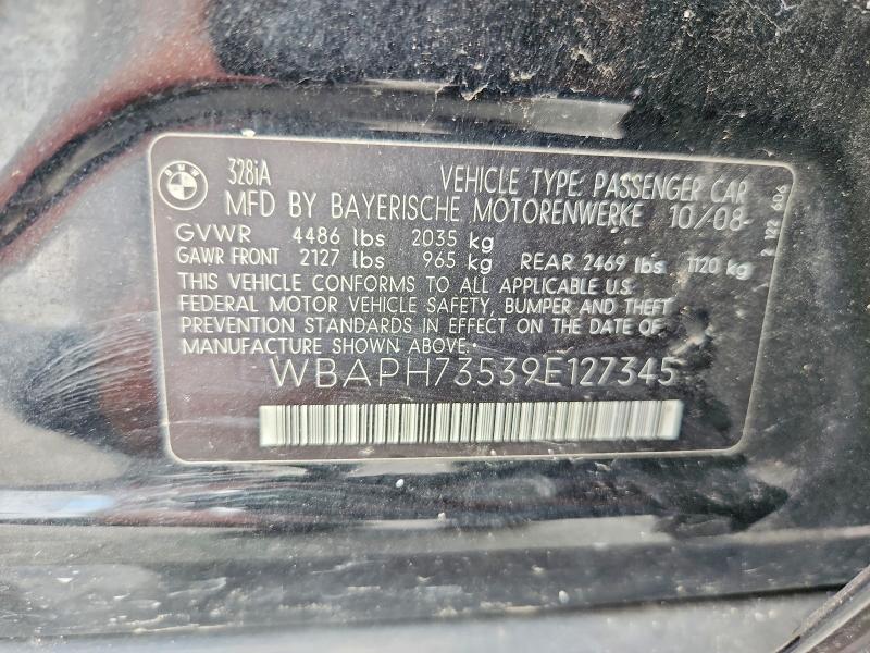 Продаж на аукціоні авто 2009 Bmw 328, vin: WBAPH73539E127345, номер лоту: 61371516