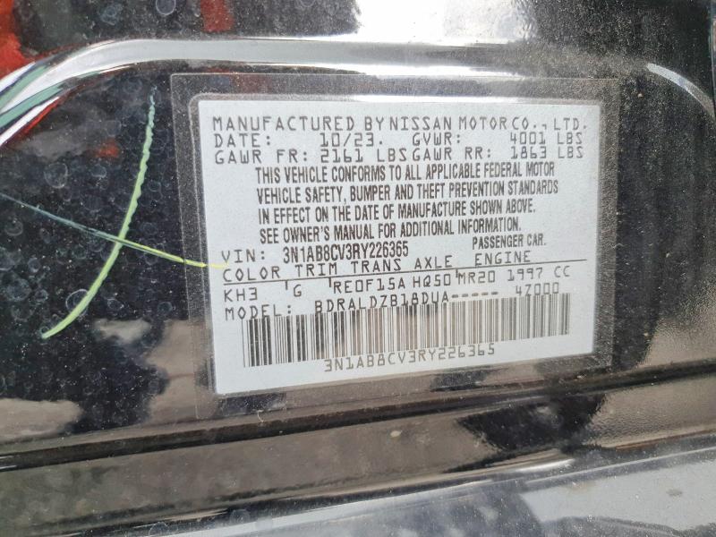 62895636 :رقم المزاد ، 3N1AB8CV3RY226365 vin ، 2024 Nissan Sentra مزاد بيع