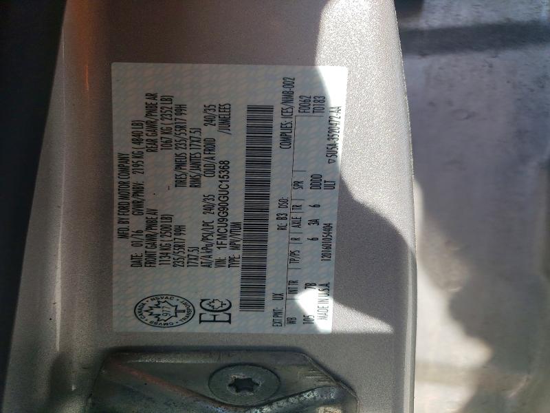 63118086 :رقم المزاد ، 1FMCU9G90GUC15368 vin ، 2016 Ford Escape مزاد بيع