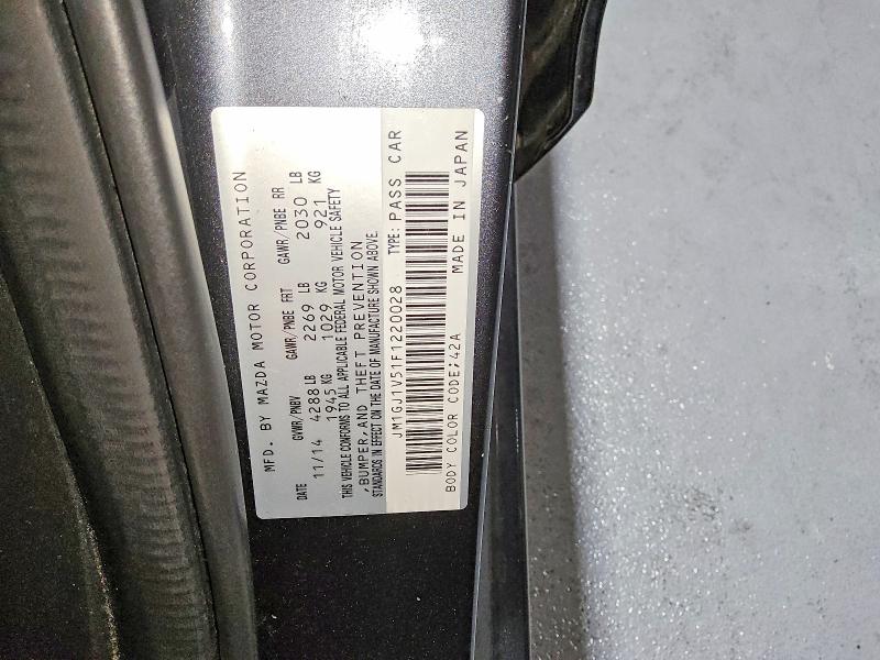 Продажа на аукционе авто 2015 Mazda 6, vin: JM1GJ1V51F1220028, номер лота: 59549376