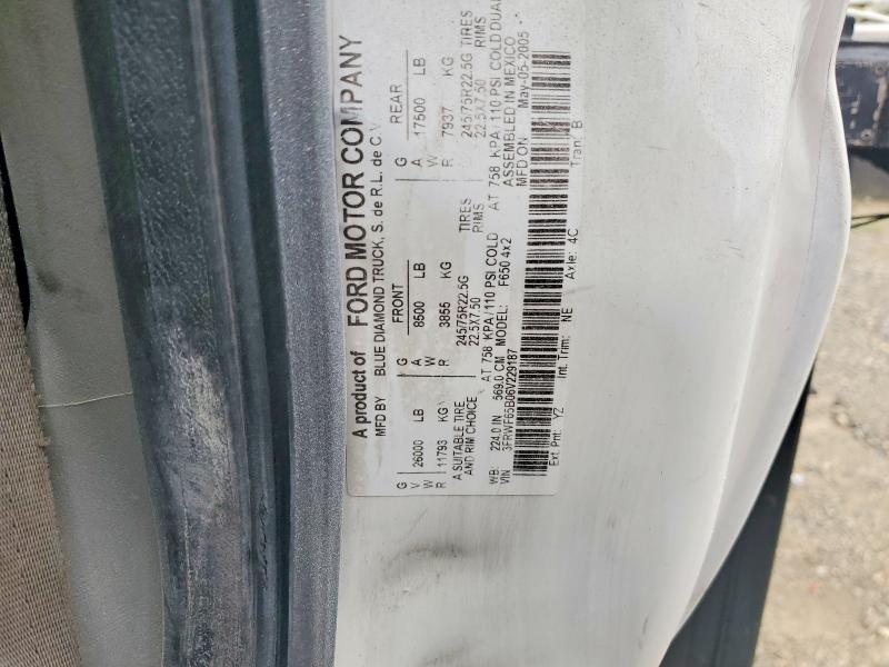 59149926 :رقم المزاد ، 3FRWF65B06V229187 vin ، 2006 Ford F650 مزاد بيع