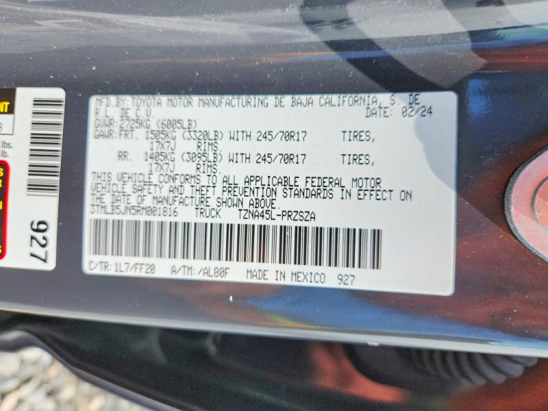 Продажа на аукционе авто 2024 Toyota Tacoma, vin: 3TMLB5JN5RM001816, номер лота: 60546676