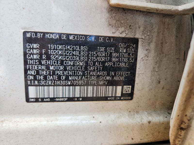 Продажа на аукционе авто 2025 Honda Hr-v, vin: 3CZRZ1H30SM705957, номер лота: 59668246