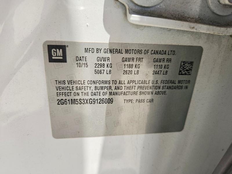 2016 Cadillac Xts მანქანა იყიდება აუქციონზე, vin: 2G61M5S3XG9126009, აუქციონის ნომერი: 62827306