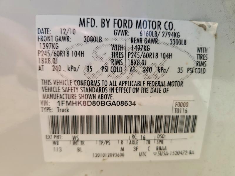 Aukcja sprzedaży 2011 Ford Explorer, vin: 1FMHK8D80BGA08634, numer aukcji: 59931676