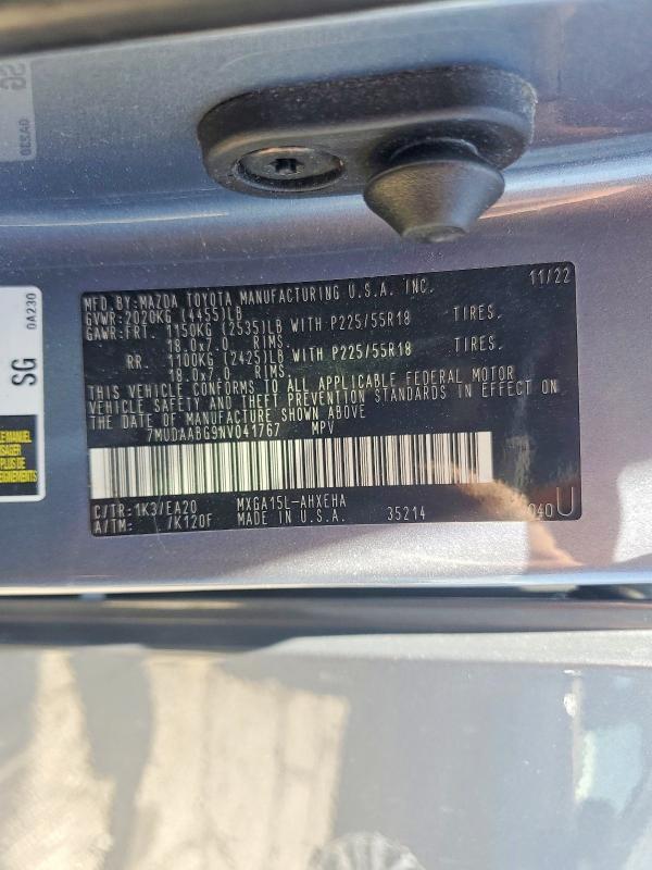 Aukcja sprzedaży 2022 Toyota Corolla Cross, vin: 7MUDAABG9NV041767, numer aukcji: 60494546