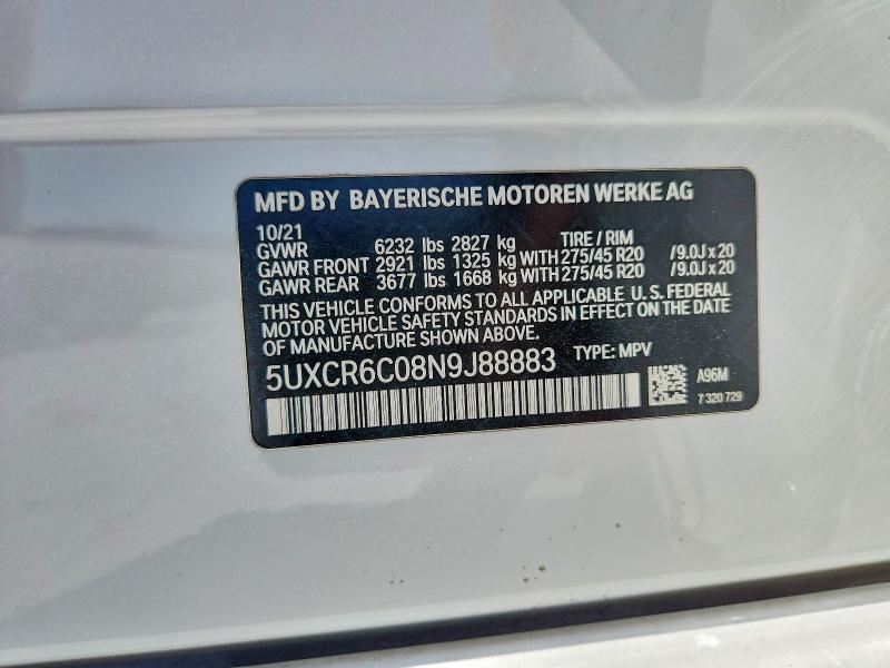 Продажа на аукционе авто 2022 Bmw X5, vin: 5UXCR6C08N9J88883, номер лота: 60189996