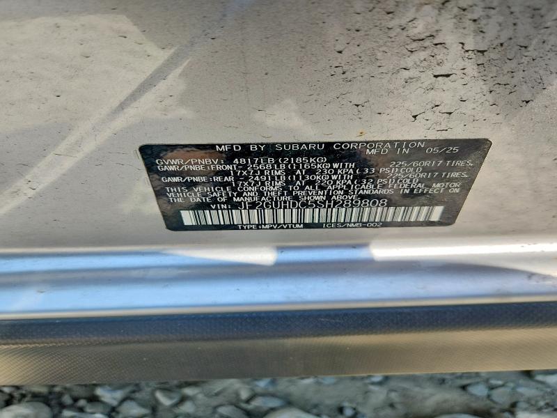 61064346 :رقم المزاد ، JF2GUHDC5SH289808 vin ، 2025 Subaru Crosstrek مزاد بيع