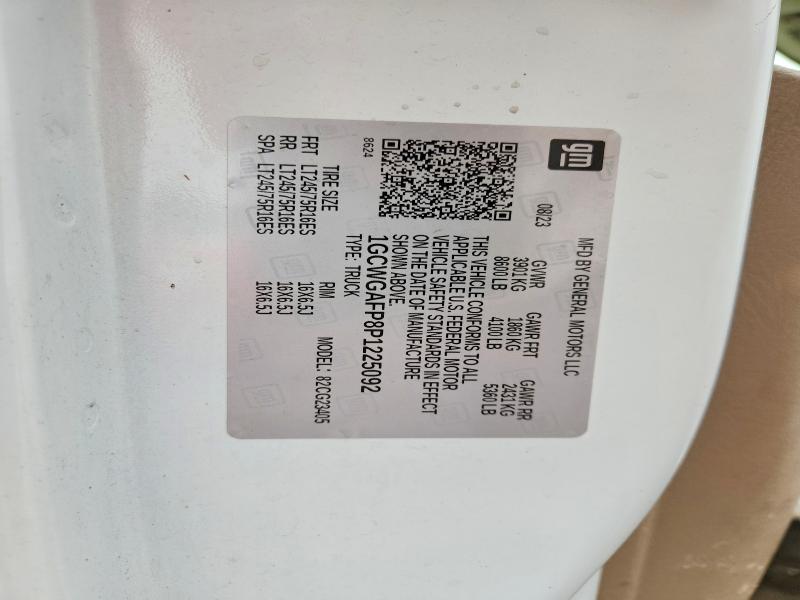 Продаж на аукціоні авто 2023 Chevrolet Express 2500, vin: 1GCWGAFP8P1225092, номер лоту: 60404116