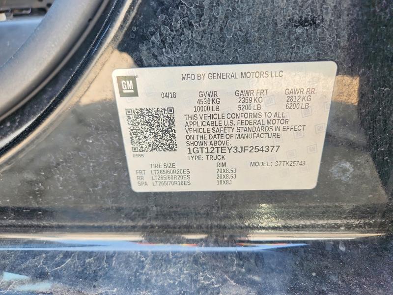 Продажа на аукционе авто 2018 Gmc Sierra, vin: 1GT12TEY3JF254377, номер лота: 62578286
