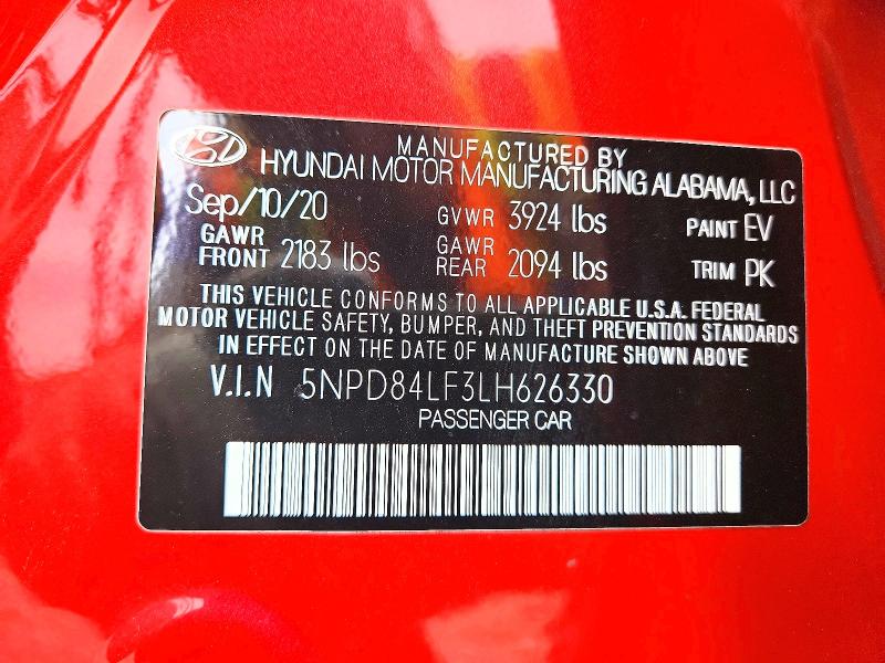 2020 Hyundai Elantra მანქანა იყიდება აუქციონზე, vin: 5NPD84LF3LH626330, აუქციონის ნომერი: 59871616