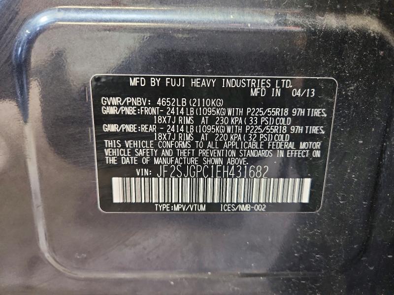 Продажа на аукционе авто 2014 Subaru Forester, vin: JF2SJGPC1EH431682, номер лота: 61336986