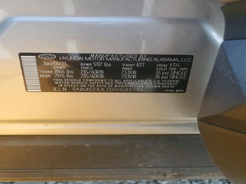 Aukcja sprzedaży 2023 Hyundai Santa Fe, vin: 5NMS24AJ3PH589346, numer aukcji: 59990856