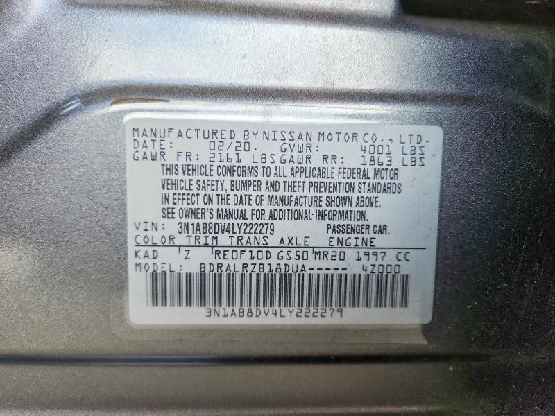 Продажа на аукционе авто 2020 Nissan Sentra, vin: 3N1AB8DV4LY222279, номер лота: 56860786