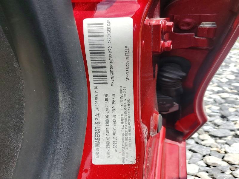 2015 Maserati Ghibli მანქანა იყიდება აუქციონზე, vin: ZAM57RTA0F1143362, აუქციონის ნომერი: 60450976