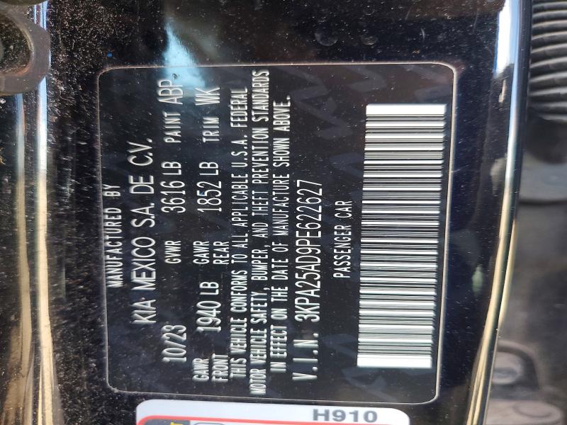 2023 Kia Rio მანქანა იყიდება აუქციონზე, vin: 3KPA25AD9PE622627, აუქციონის ნომერი: 60861516