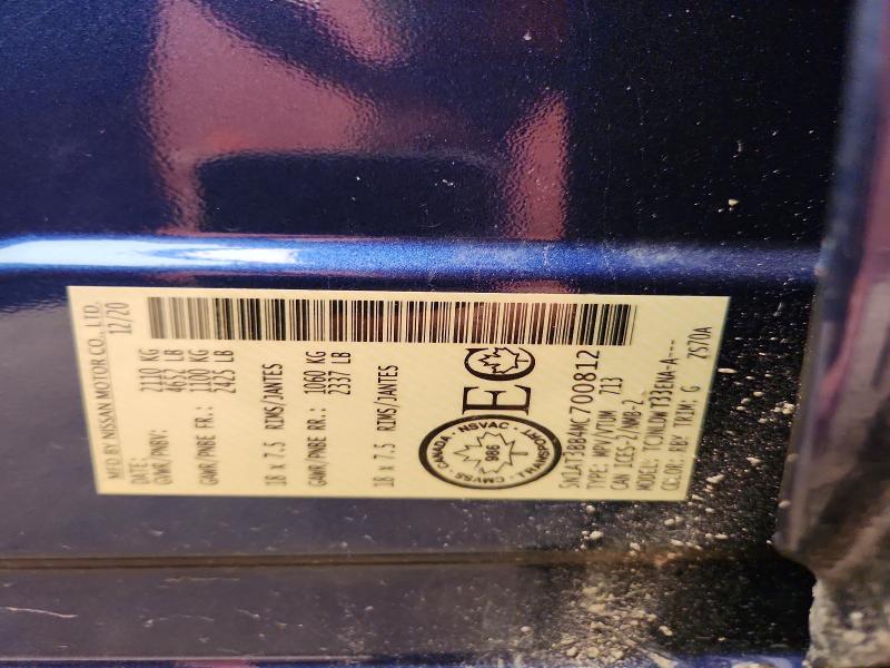 59604356 :رقم المزاد ، 5N1AT3BB4MC700812 vin ، 2021 Nissan Rogue مزاد بيع